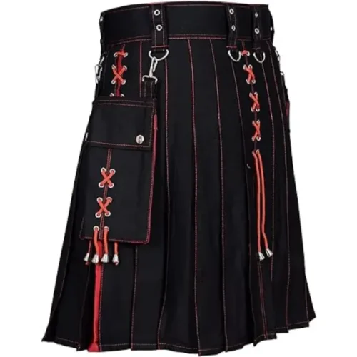 Black Hybrid Utility Kilt for Men