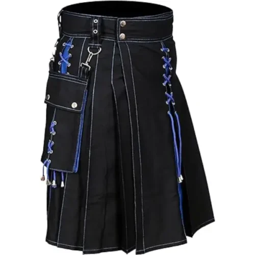 Black Hybrid Utility Kilt for Men