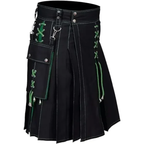 Black Hybrid Utility Kilt for Men