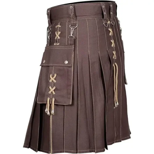 Brown Hybrid Utility Kilt for Men