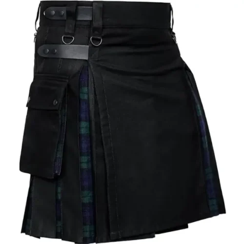 Black And Black Watch Hybrid Utility Kilt