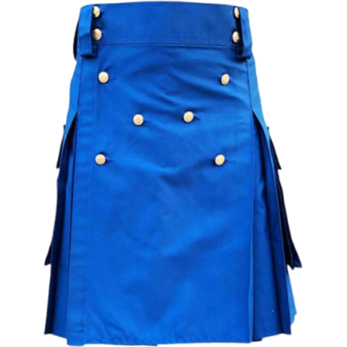 Blue Cotton Utility Kilt